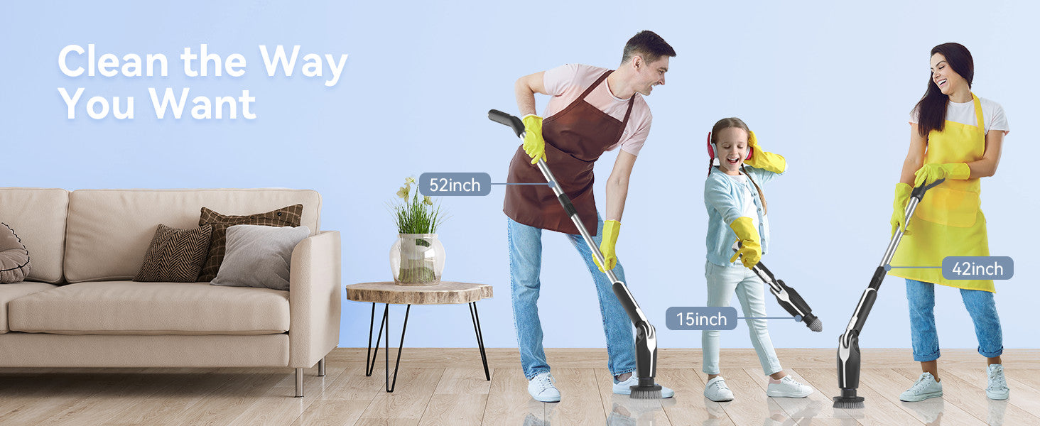 8 in 1 Motorised rotary scrubber Electric scrubber cleaning brush for bathtubs