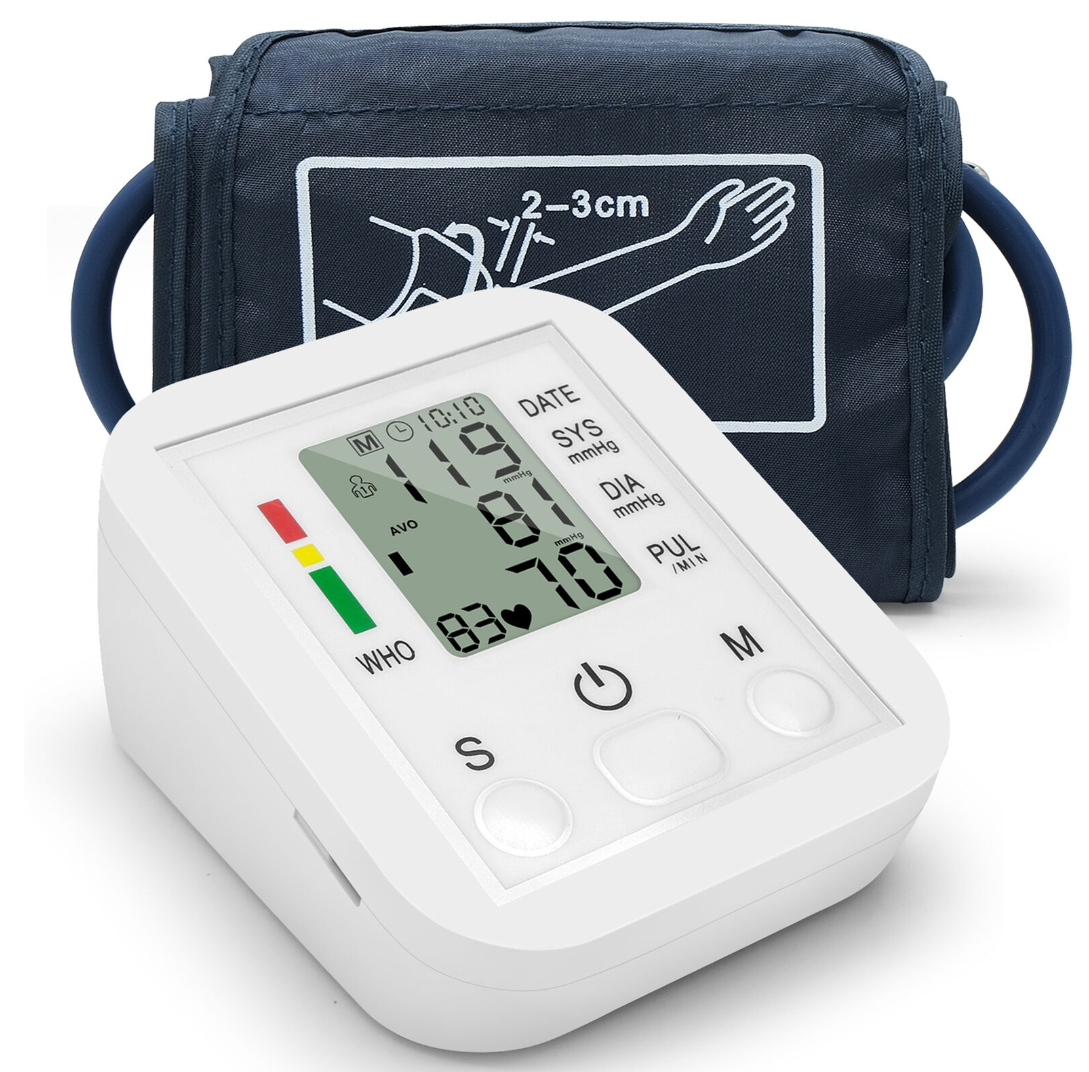 Portable Heart Rate Meter LCD Upper Arm Digital Blood Pressure Monitor 