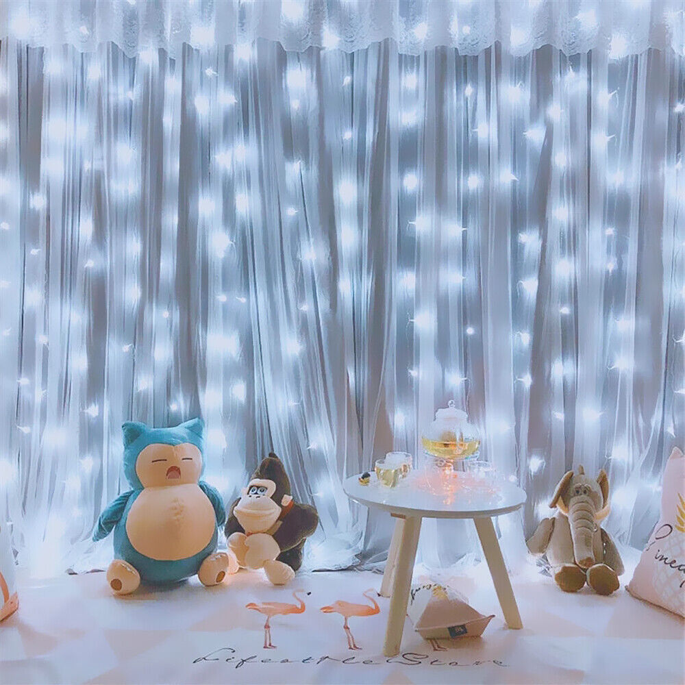 200-600 LED Curtain Light Fairy String Lights Outdoor Wedding Party Romantic