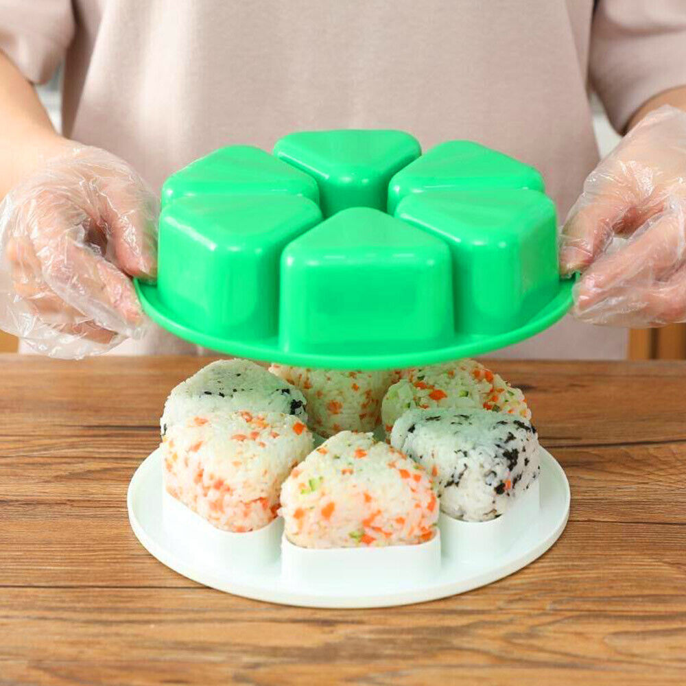 6 Holes Sushi Mold Onigiri Rice Ball Bento Press Maker Mold Kitchen Accessories