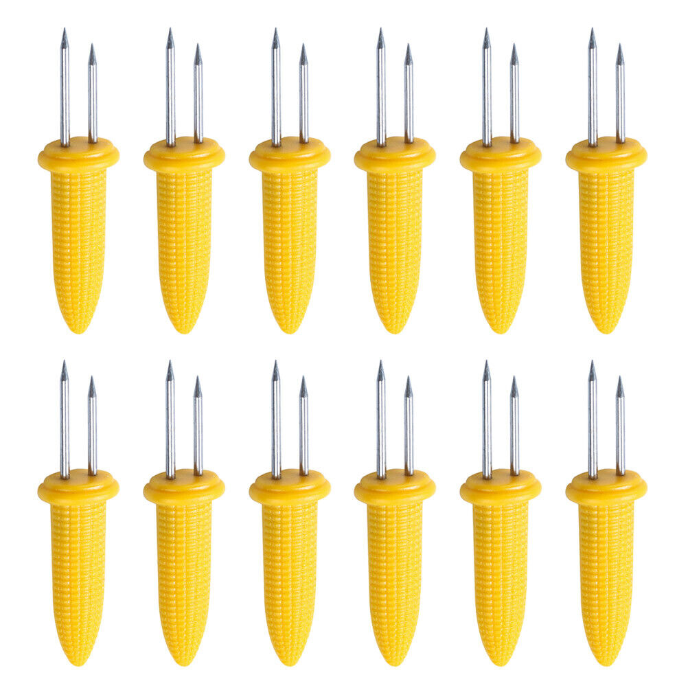 10X Corn Cob Holders Skewers Barbecue Fork Fruit Holder BBQ Kitchen Accessories
