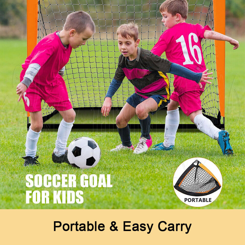 Soccer Goal Net Set Portable Football Goal Post Kids Outdoor Training Practice