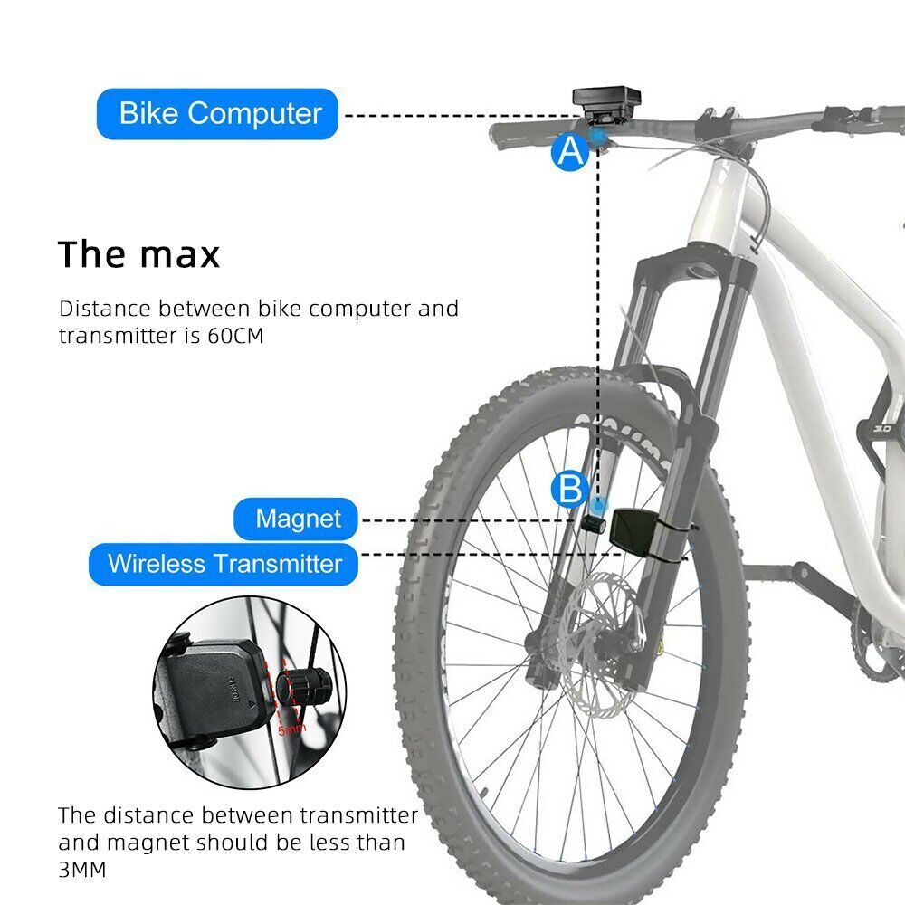Wireless Cycling Bike Bicycle LCD Cycle Speedometer Computer Odometer Waterproof