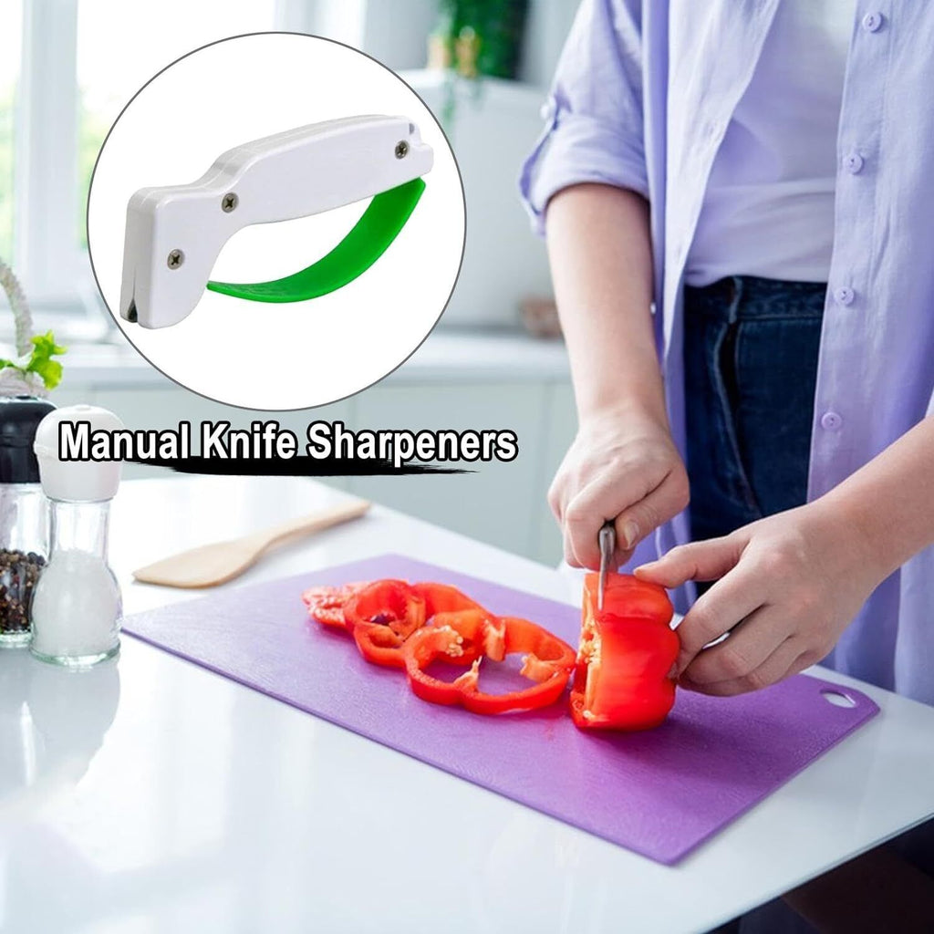 2X Portable Handheld Sharpen Knife Sharpener for Kitchen Outdoor Garden Tool