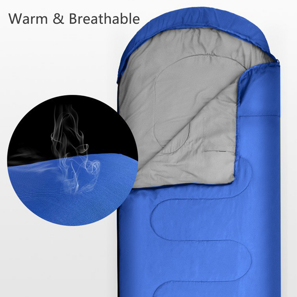  Sleeping Bags Single Camping Hiking Winter Thermal Grey Blue 0°C-20°C