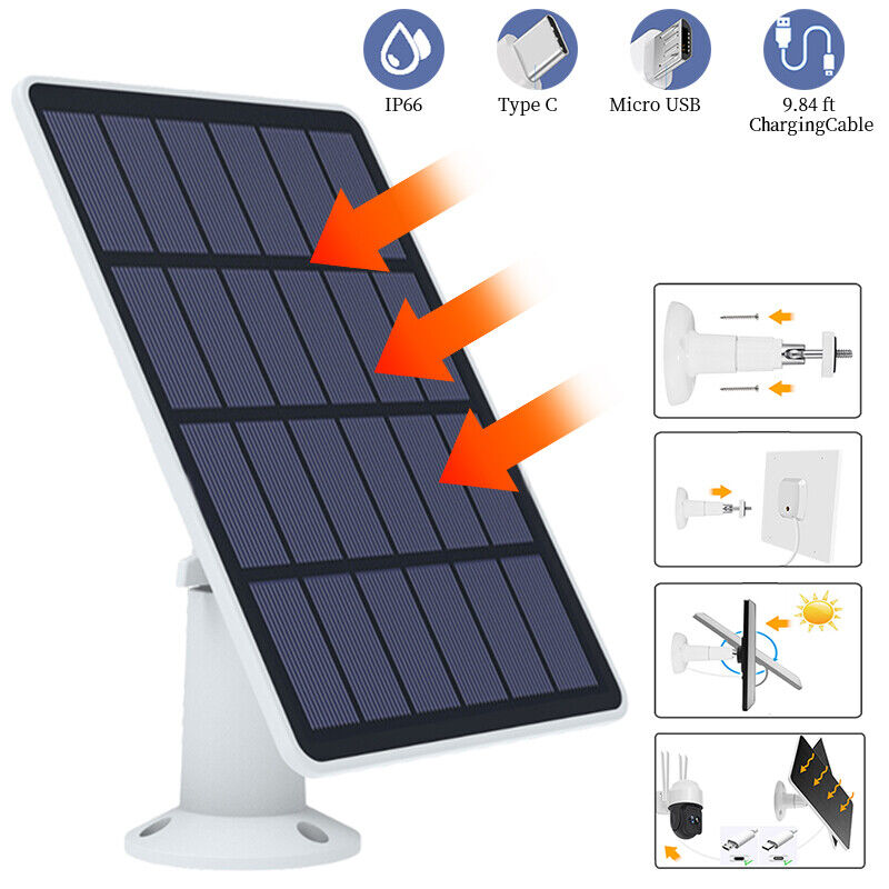Eufy Eufycam Cam E/2C/2/2 Pro USB Solar Panel Charger Security Camera Panel