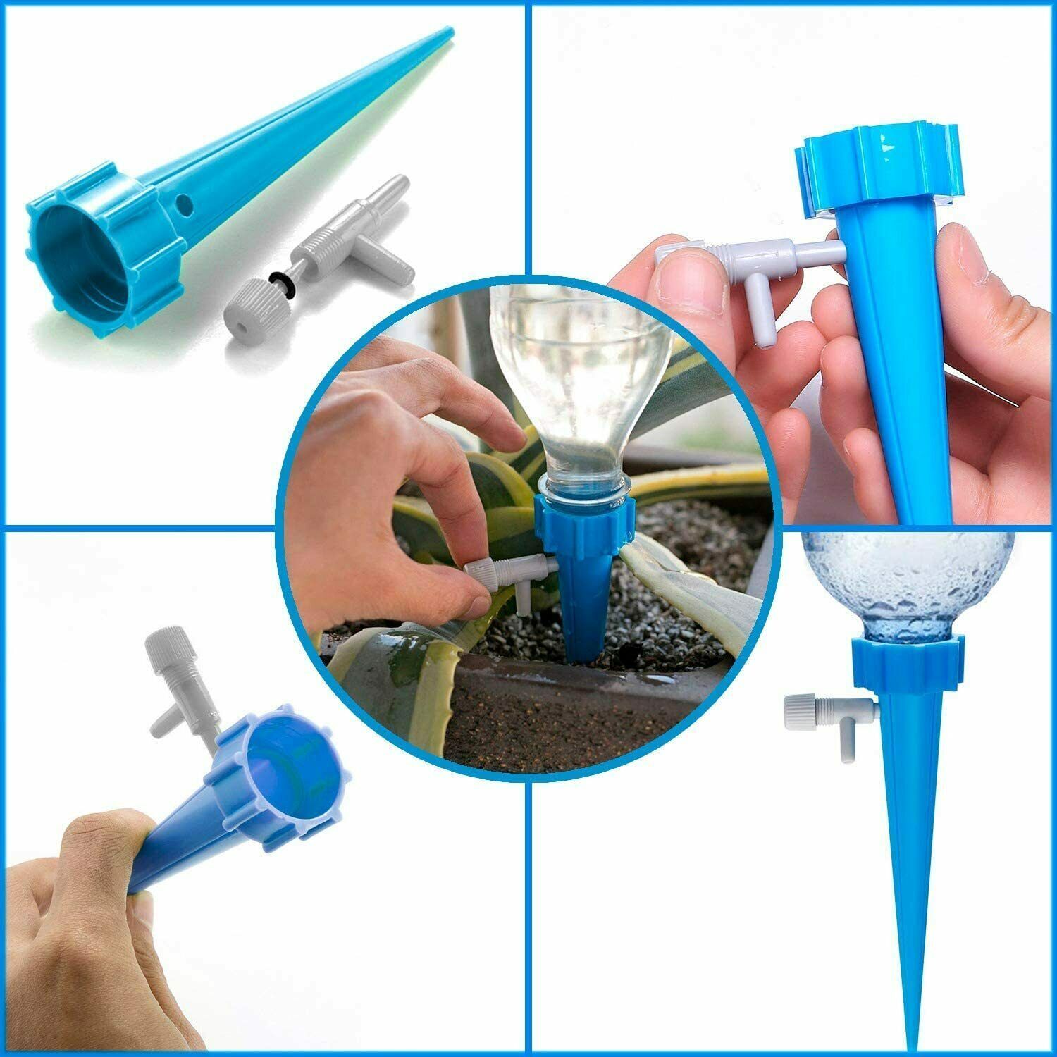 24X Drip Irrigation System Kit Drippers Self Watering Spikes Plant Flower Garden