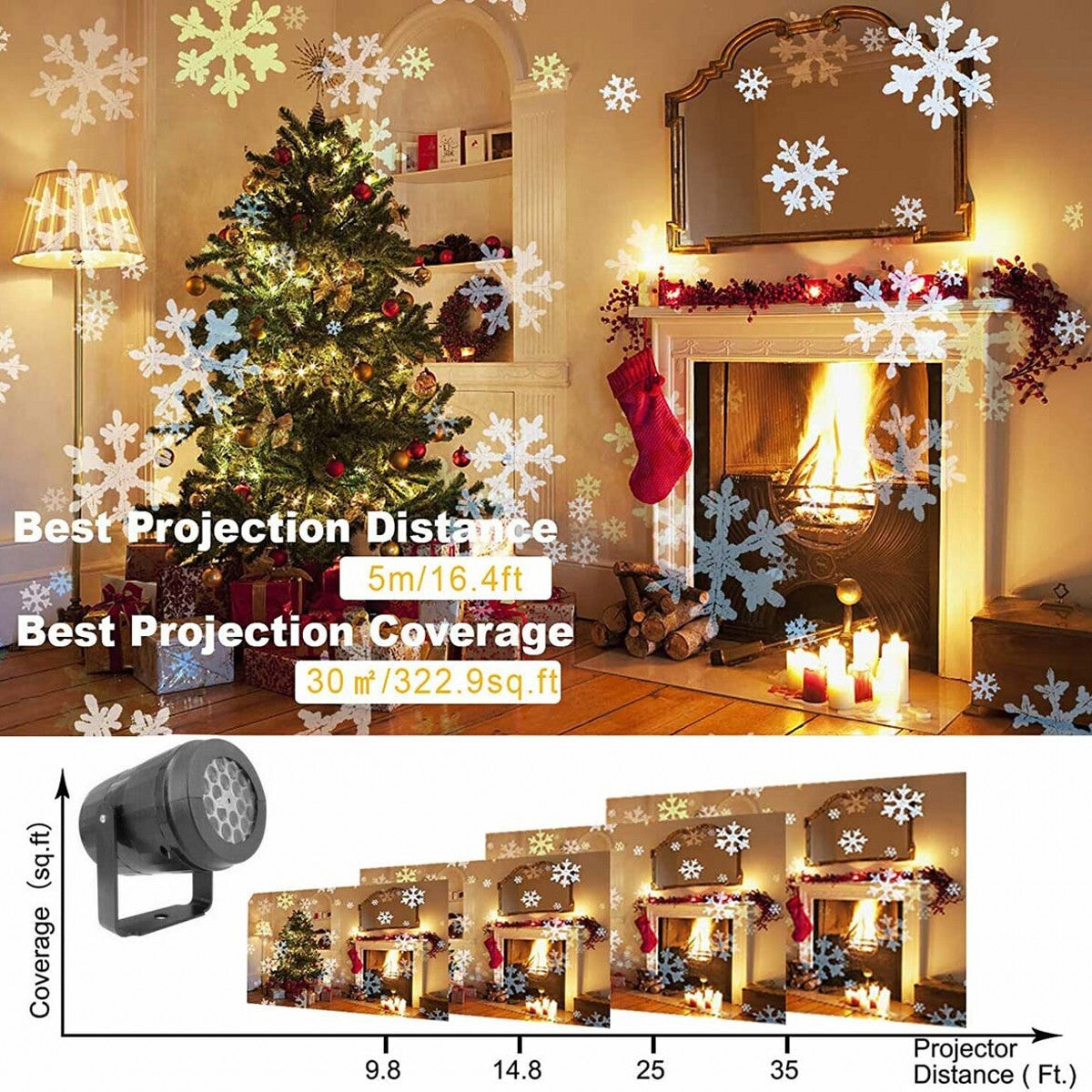 Christmas Projector Lights Outdoor Indoor Xmas Party Snowflake LED Laser Lamp AU