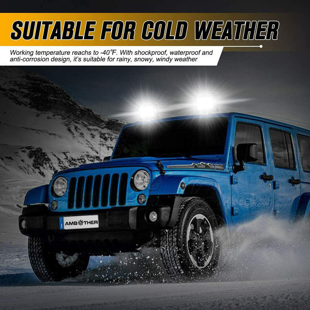 2X Wide Illumination Range LED Work Light Bar Flood Spot Lights Driving Lamp Offroad Car Truck SUV