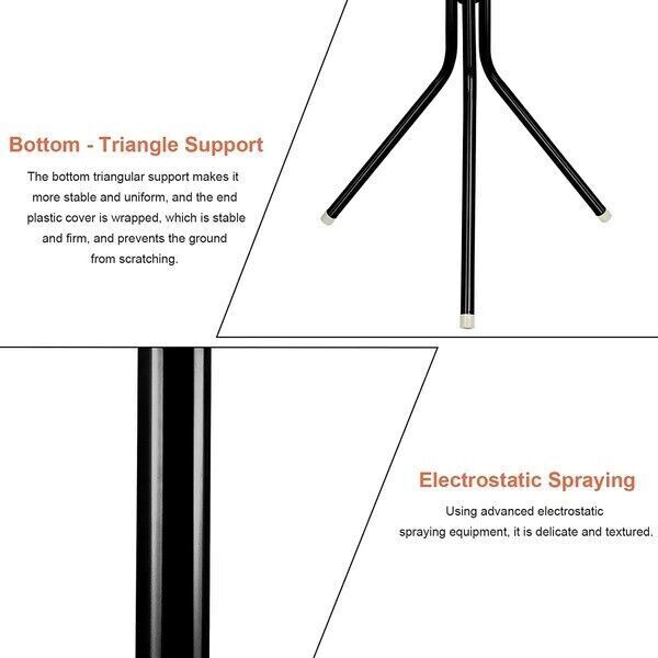 12 Hook 3-Tier Hat Coat Clothes Rack Umbrella Stand Tree Style Steel Hanger New
