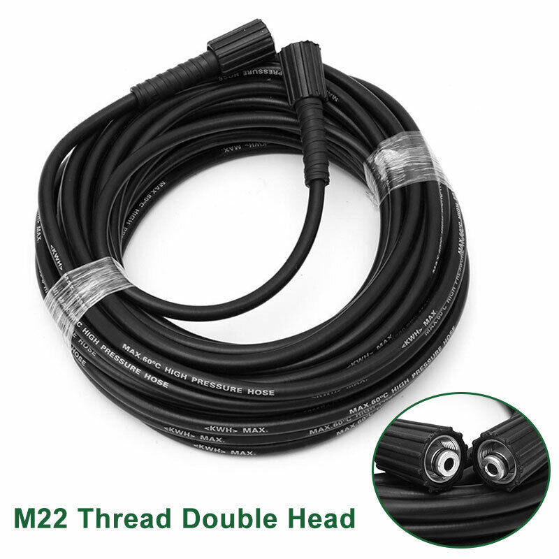 20M High Pressure Washer Hose 14mm Connect Water Cleaner Replacement Pipe M22