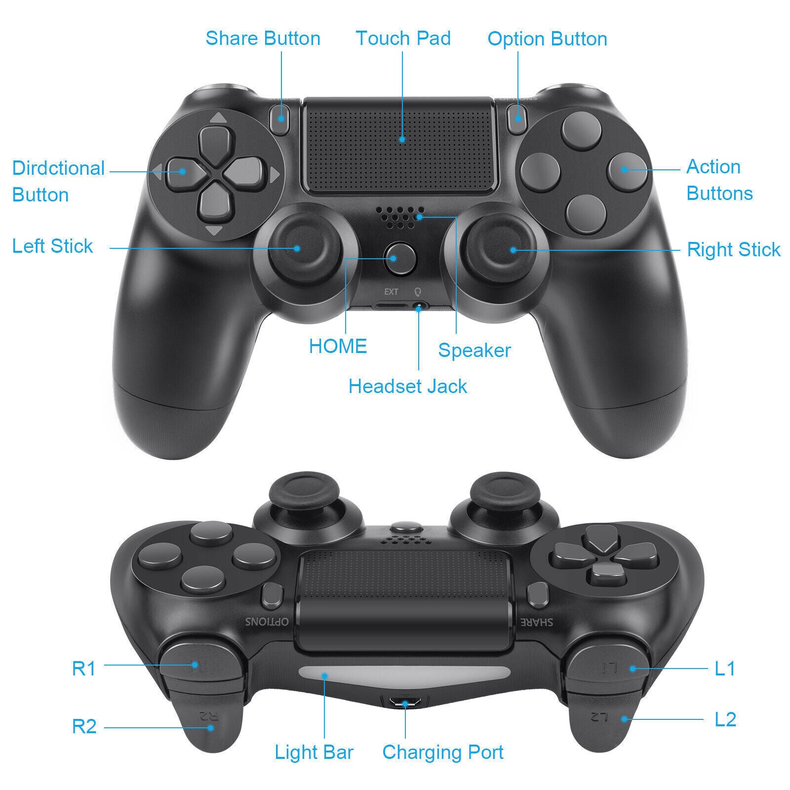 Wireless Bluetooth Controller for Playstation4 Gamepad Joystick for Ps4/Slim/Pro
