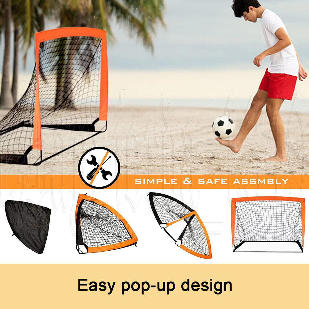 Soccer Goal Net Set Portable Football Goal Post Kids Outdoor Training Practice