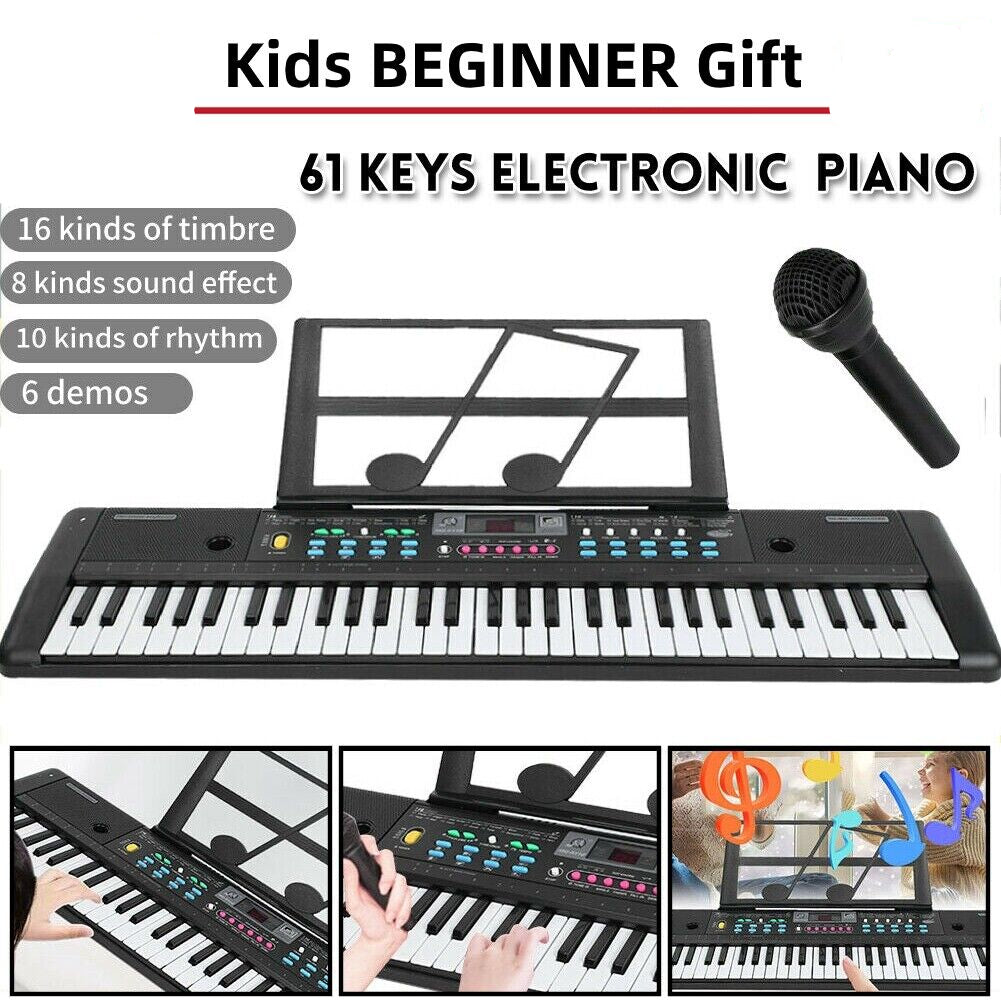 61 Keys Digital Music Electronic Keyboard Electric Piano Musical Instrument Kids