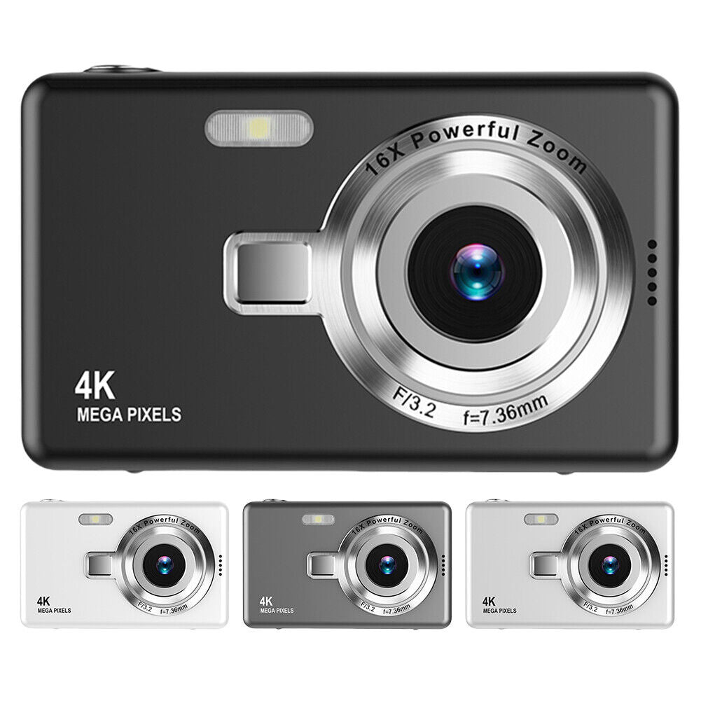 4K HD 1080P Digital Camera 16X Zoom Portable Vlogging Camera 2.4 Inch IPS Screen