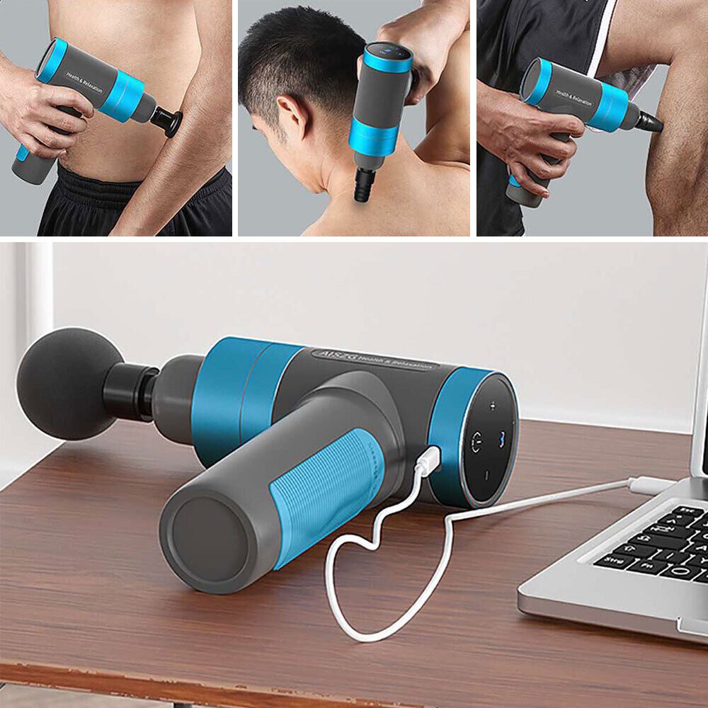 LCD Massage Gun Deep Tissue Percussion Massager Muscle with 4 Heads 5-Speed 