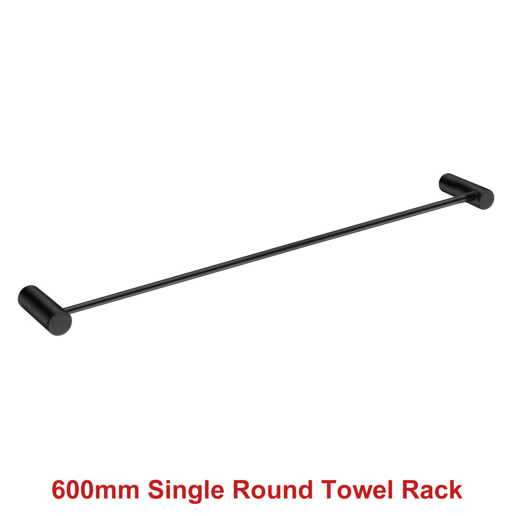 ACA Bath Towel Rail Rack Hook Toilet Brush Paper Holder Accessory Black