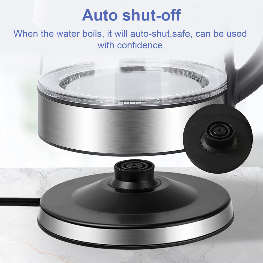 2L Glass Cordless Kettle Electric Dual Wall 360° Rotating Base LED Water Maker Jug Stainless Steel
