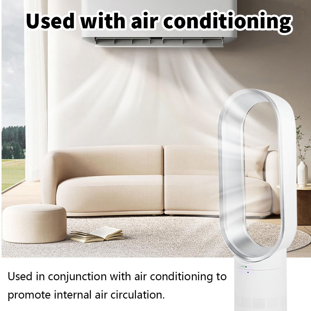 16" Bladeless Fan Airflow Cooling Fan Low Db with Remote Control Summer Cooler