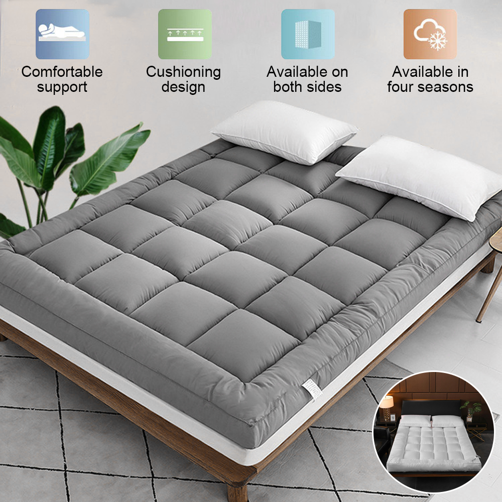 Bed Pillowtop Mattress Topper Mat Pad Protector Cover Single Double Queen King