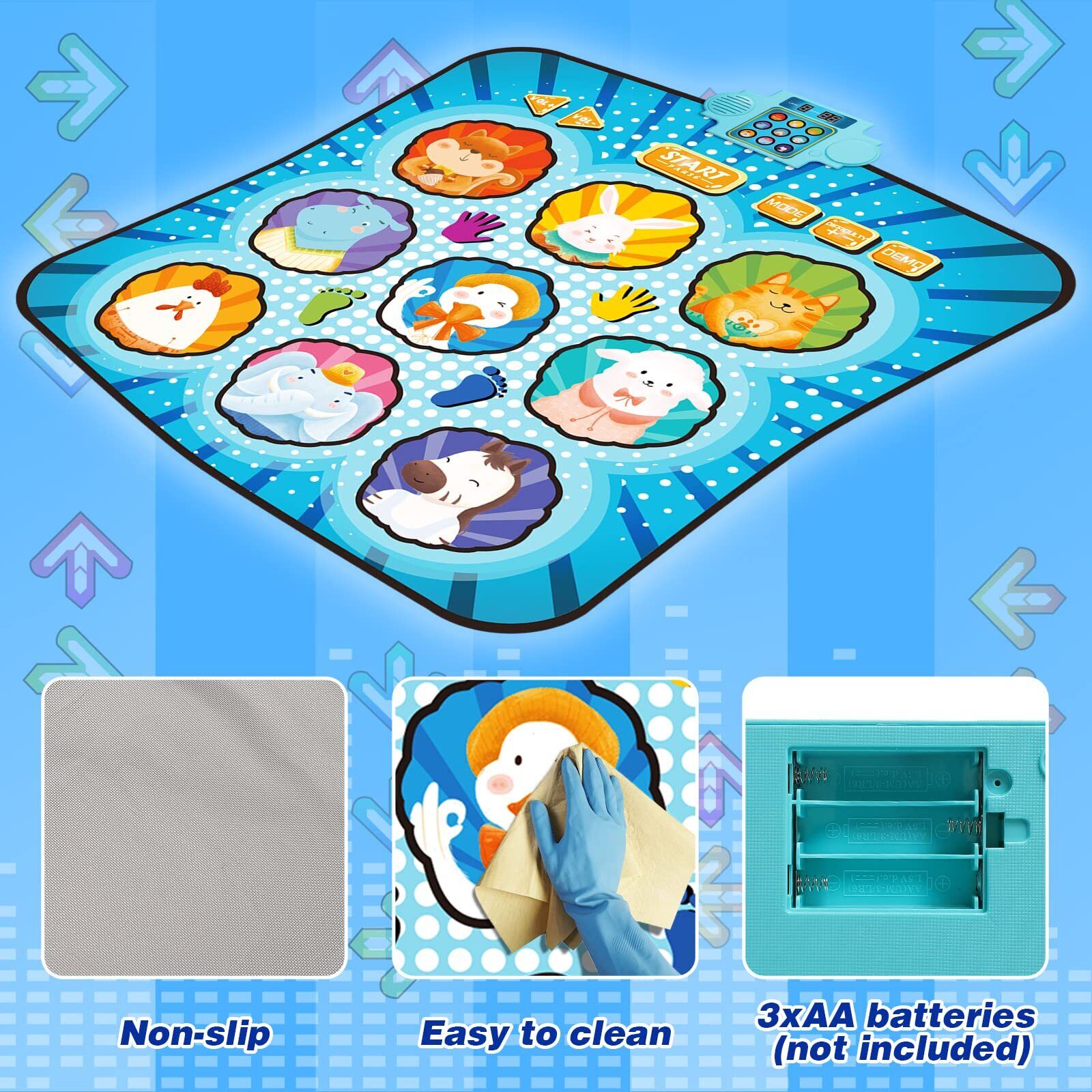 Kids Dance Mat Electronic Dance Pad Musical Dance Play Mat Play Mat Toy Gift 