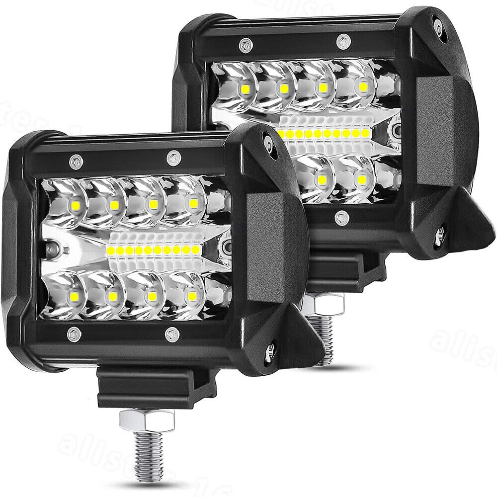 2X Wide Illumination Range LED Work Light Bar Flood Spot Lights Driving Lamp Offroad Car Truck SUV