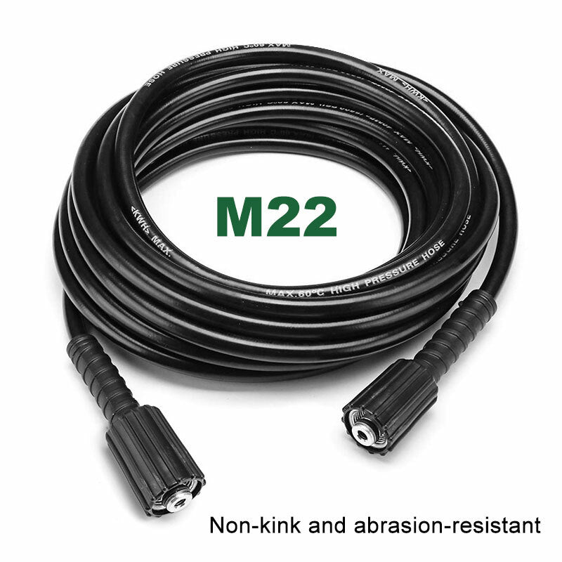 20M High Pressure Washer Hose 14mm Connect Water Cleaner Replacement Pipe M22