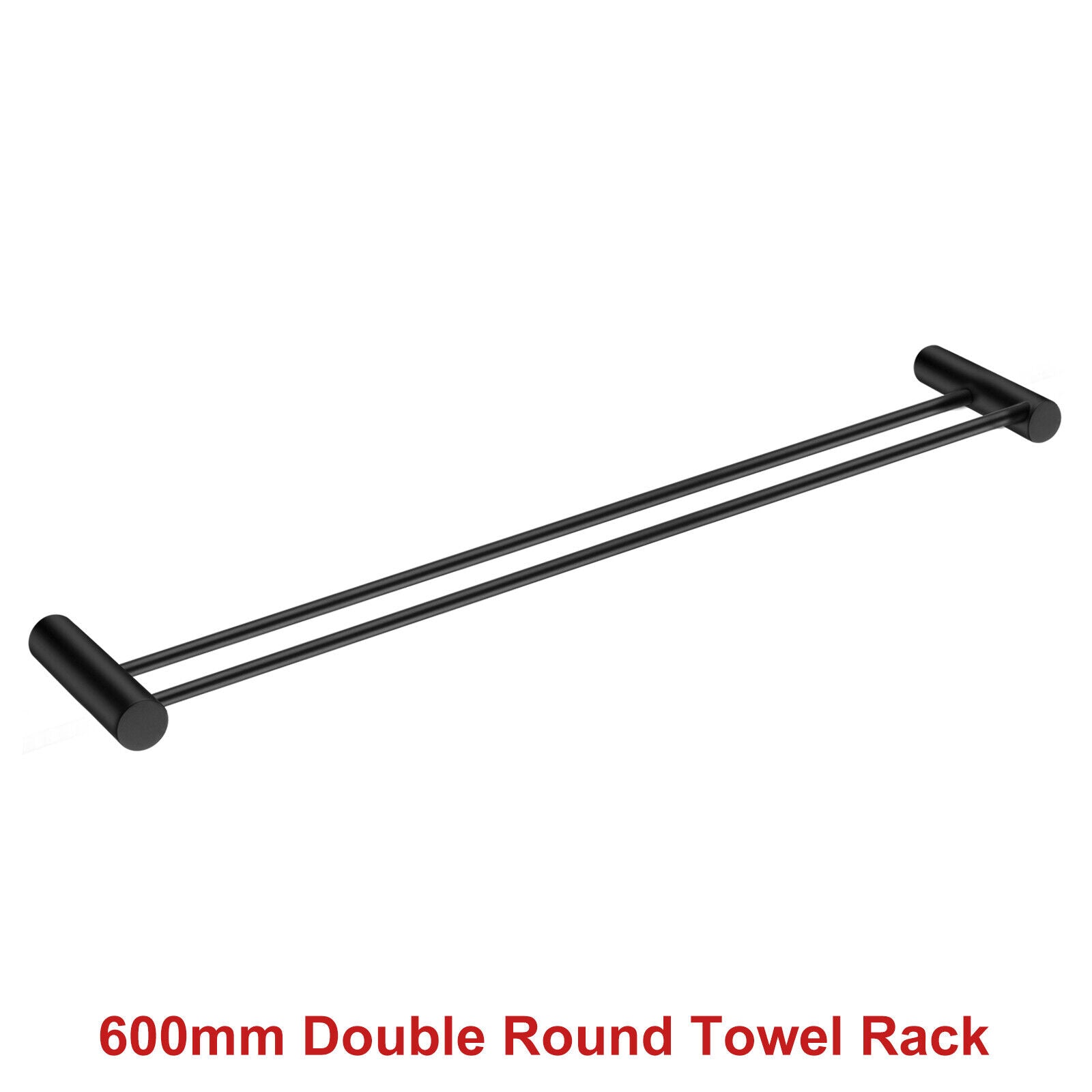 ACA Bath Towel Rail Rack Hook Toilet Brush Paper Holder Accessory Black