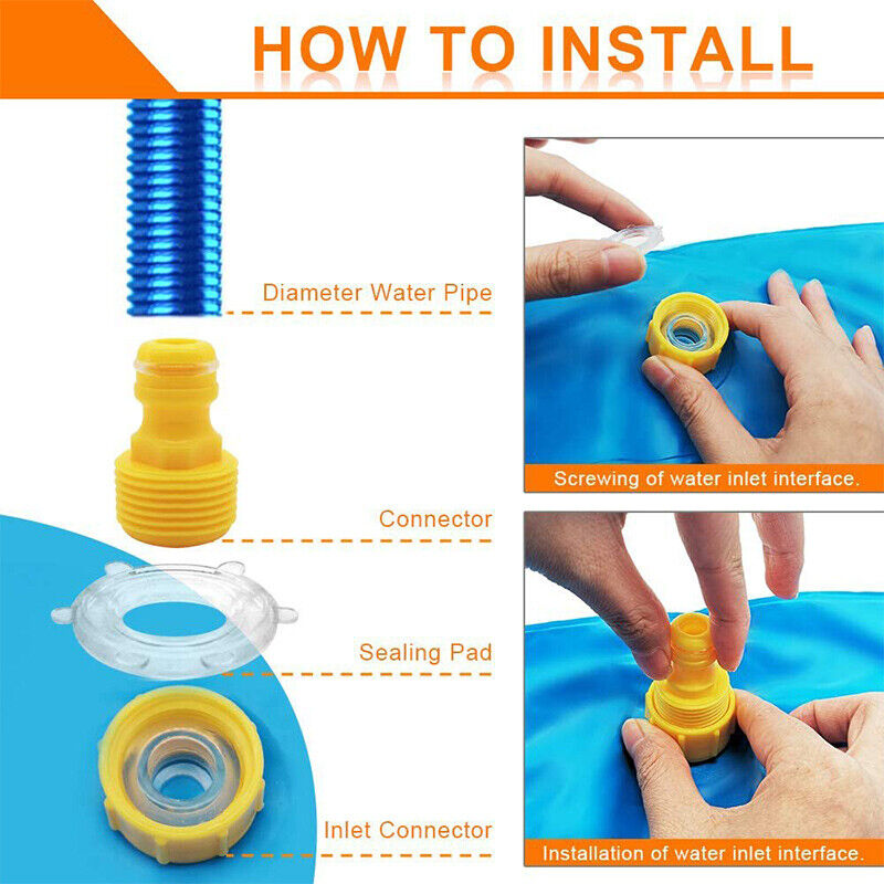170CM Outdoor Kids Splash Sprinkler Water Play Pad Mat Inflatable Spray Pool Toy