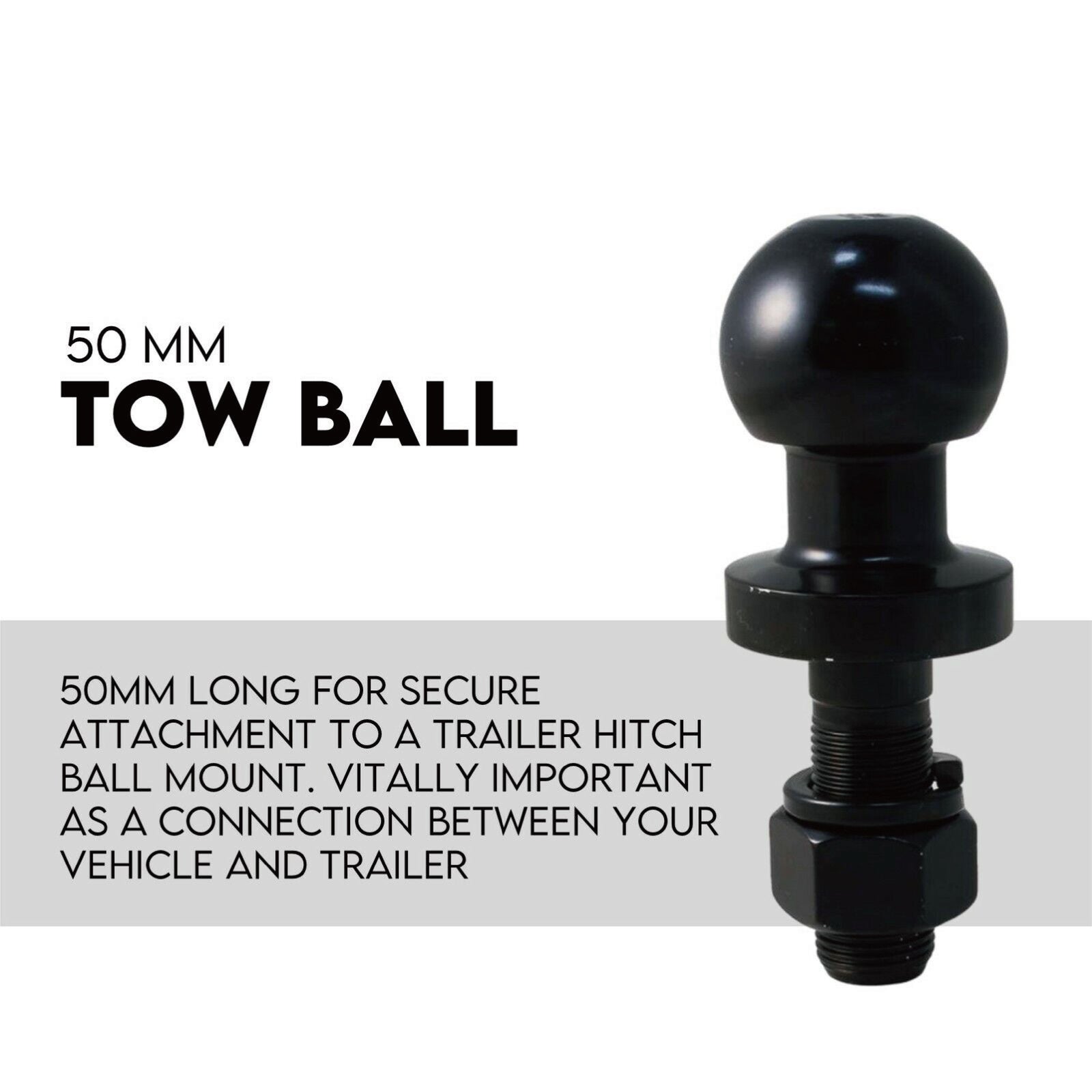 4000KG Tow Hitch Ball Towbar Drop Mount Tongue Trailer Tow Bar Adjustable Height