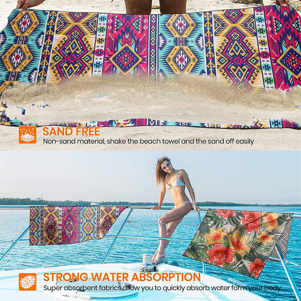 Microfiber Quick Dry Absorbent Sand Free Beach Towel Swim Towel Pool Towel 