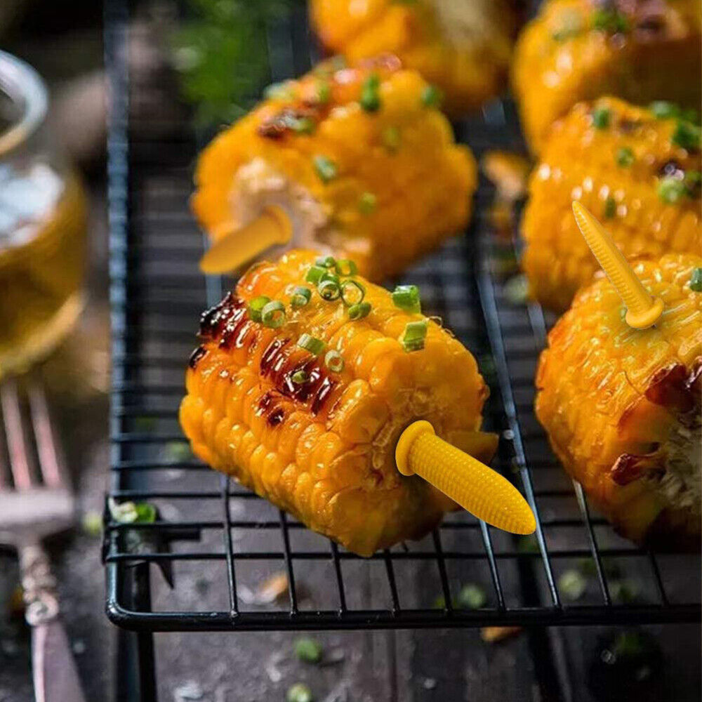 10X Corn Cob Holders Skewers Barbecue Fork Fruit Holder BBQ Kitchen Accessories
