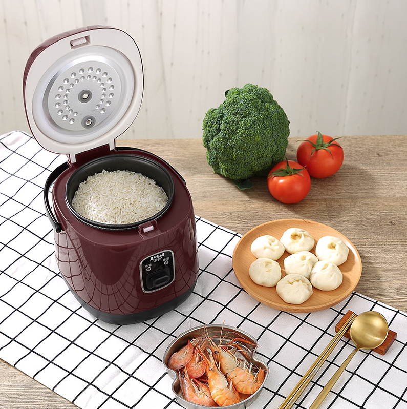 Electric Aluminum 1.2L Mini Rice Cooker W Steamer Hot Pot 4 Household 1-2 People 