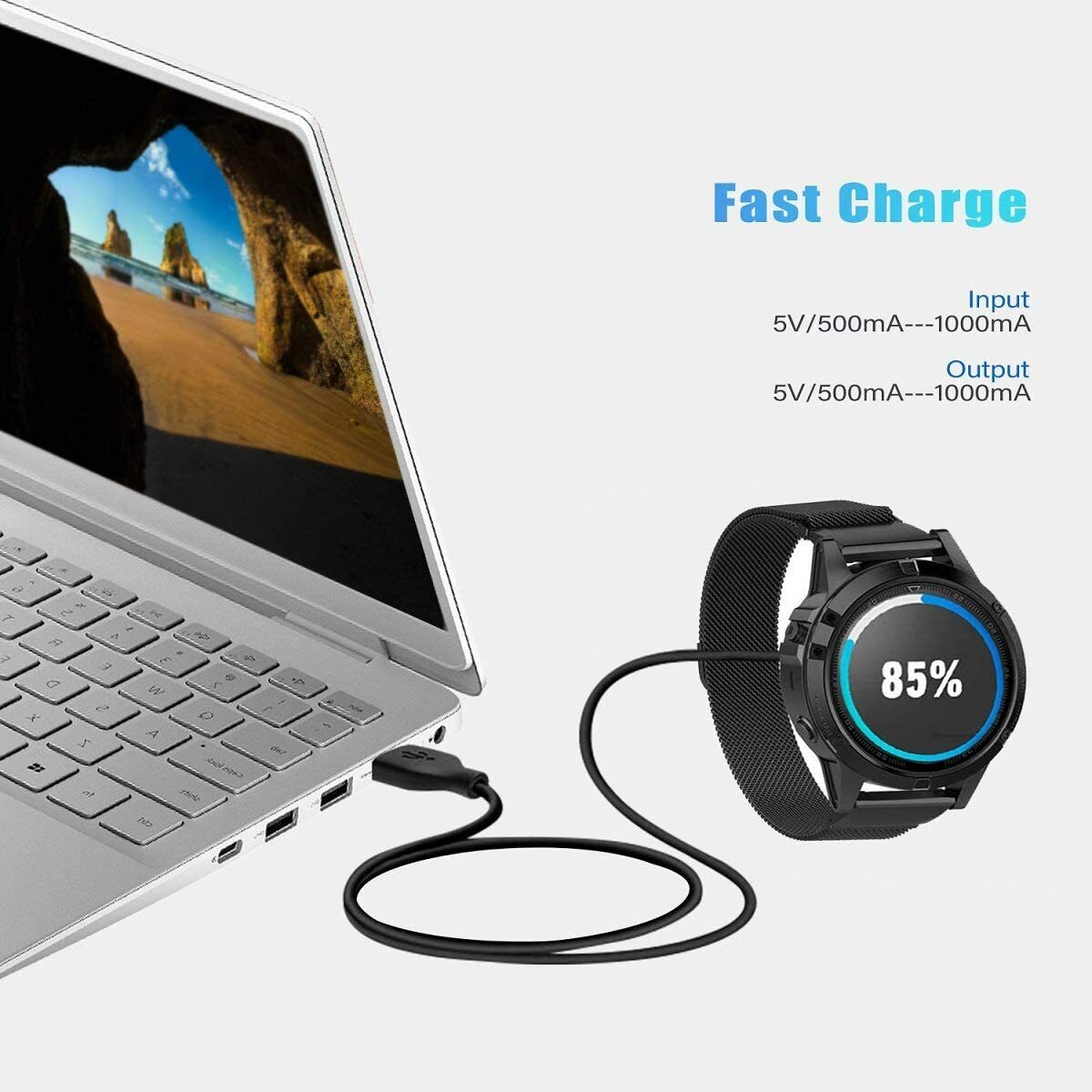 USB Charger Cable for Garmin Fenix 7 6X 5X Pro Vivoactive 4 5 Forerunner 945 45
