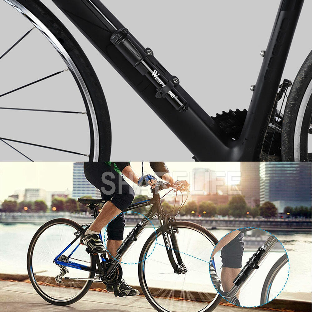 Aluminium MINI BICYCLE AIR PUMP Bike Hand Ball Inflator Portable Cycling Tyre