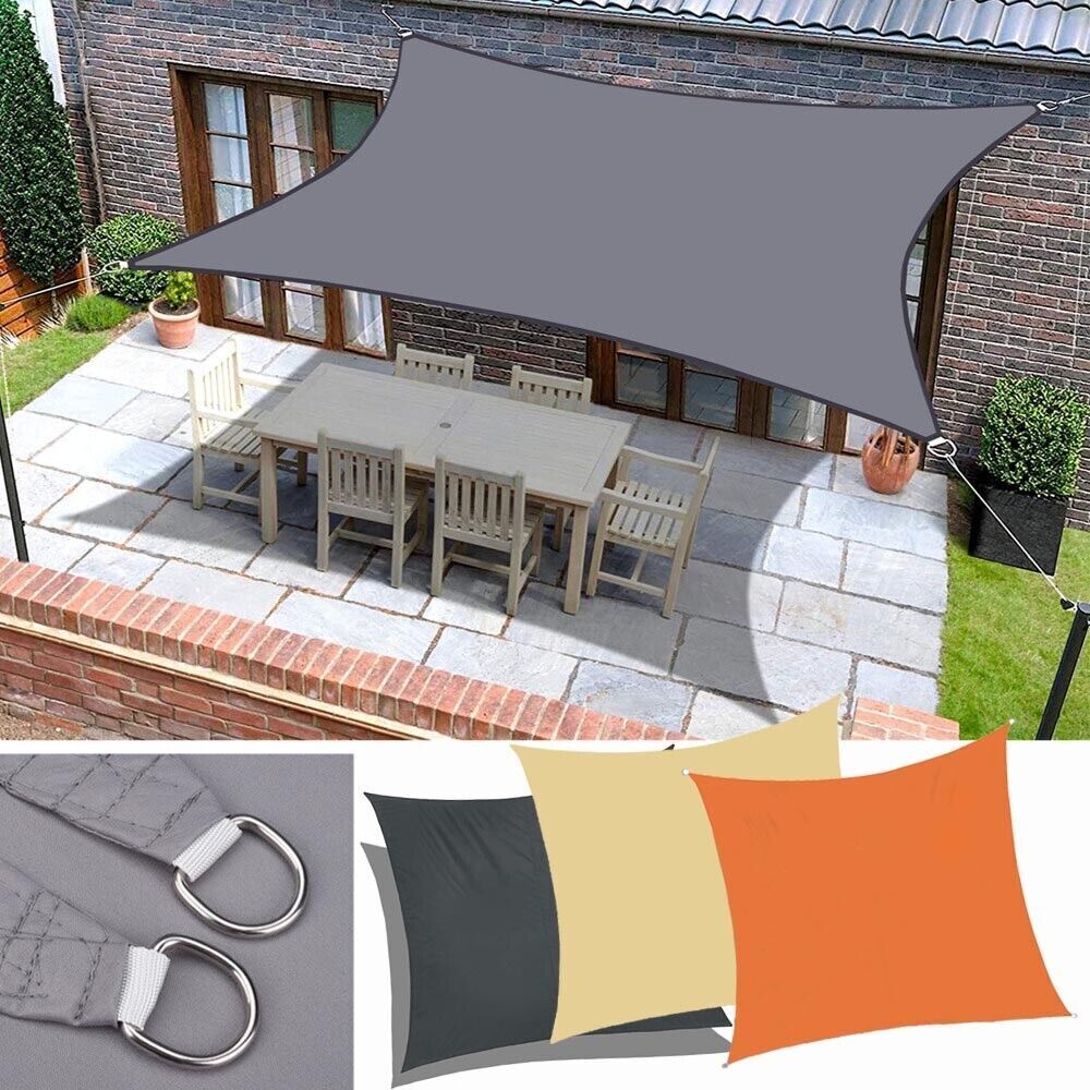 Sun Shade Sail Shade Cloth Extra Heavy Duty Grey 98% UV Block Shade Rectangle