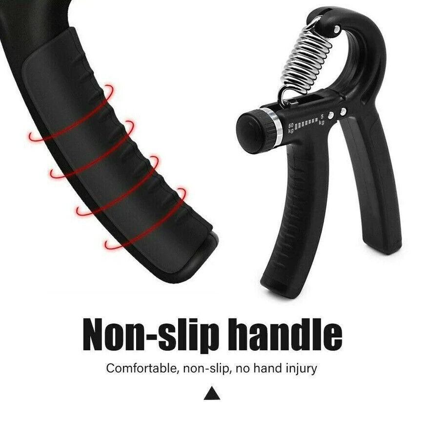 Adjustable Forearm Power Hand Grip Exerciser Gripper Strengthener Trainer 5-60Kg