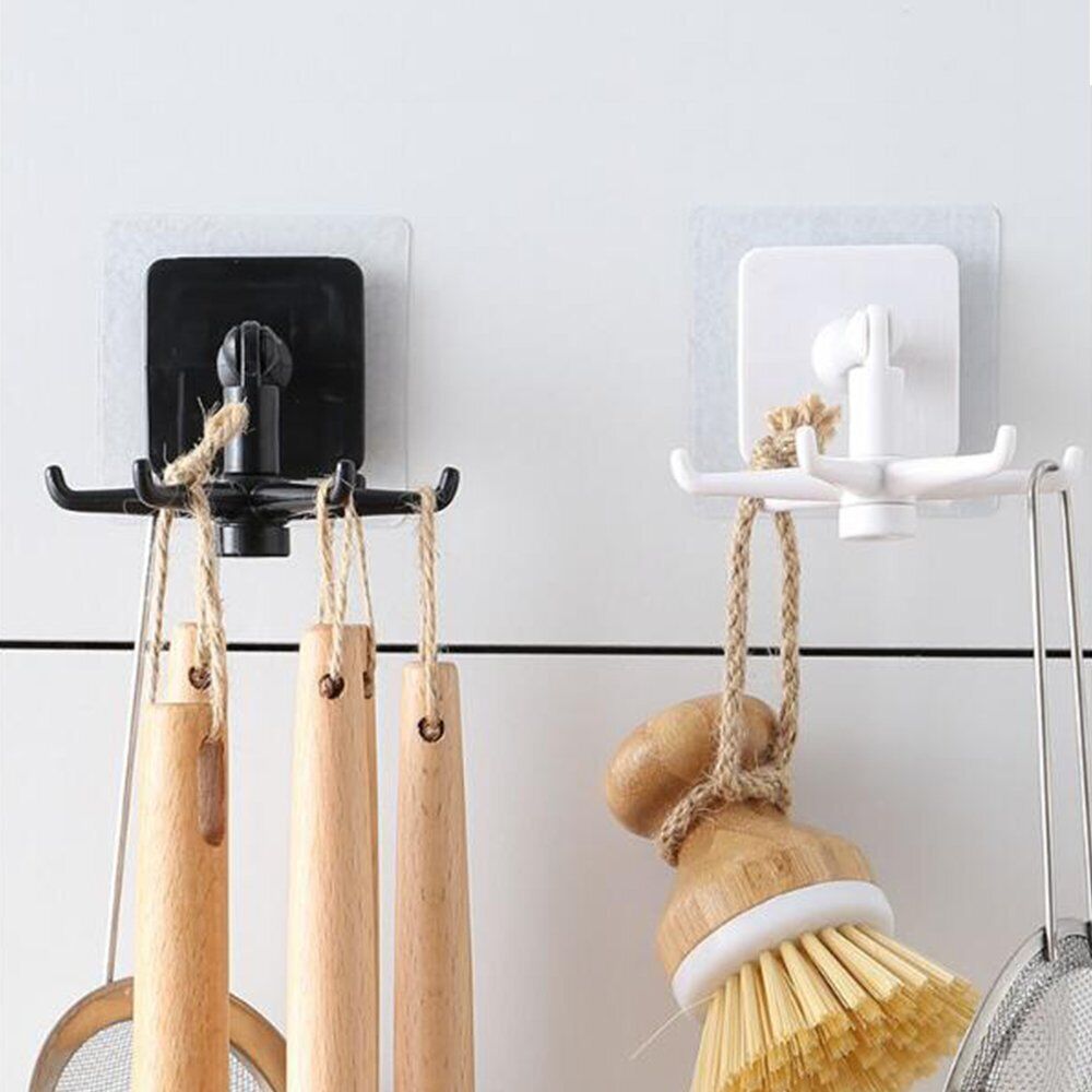Kitchen Gadgets Accessories Bath Hook Wall Mounted 360° Rotating Coat Hanger