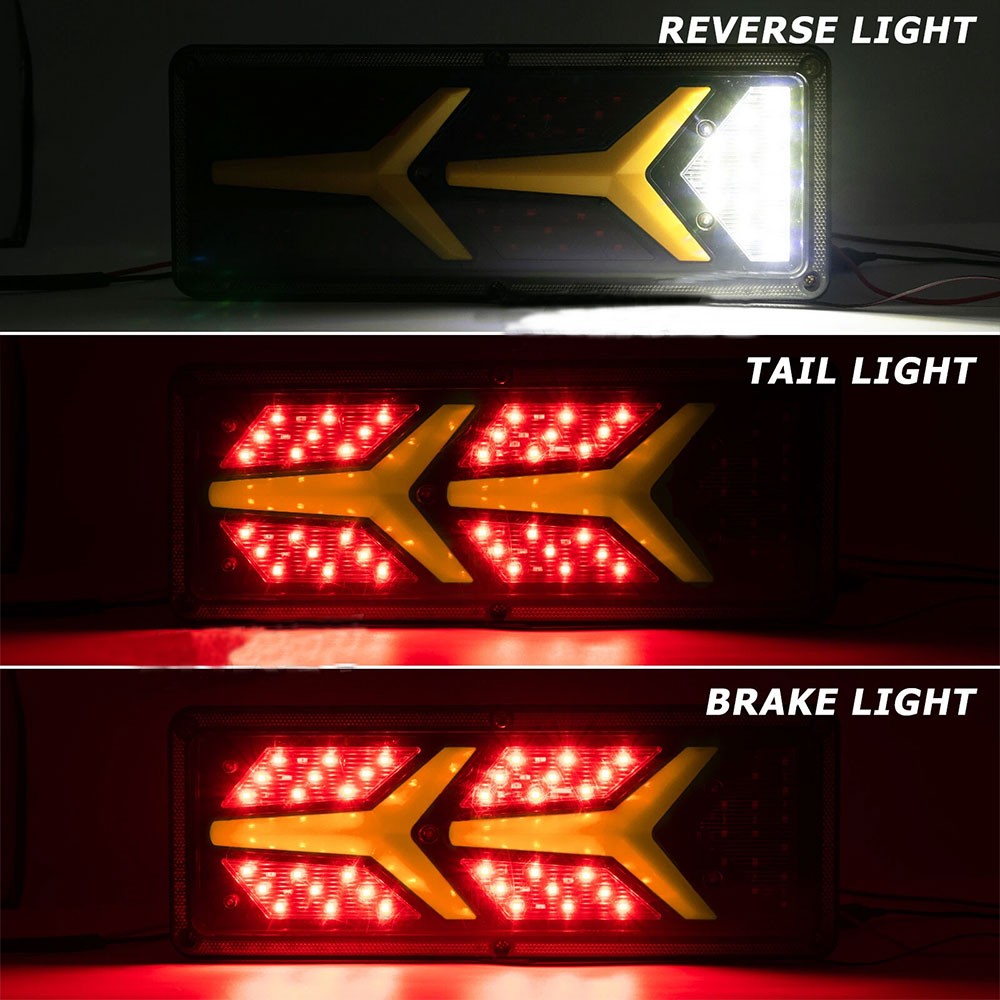 2X 74 LED Tail Lights Trailer Ute Caravan Truck Stop Indicator Rear Lamps 12V