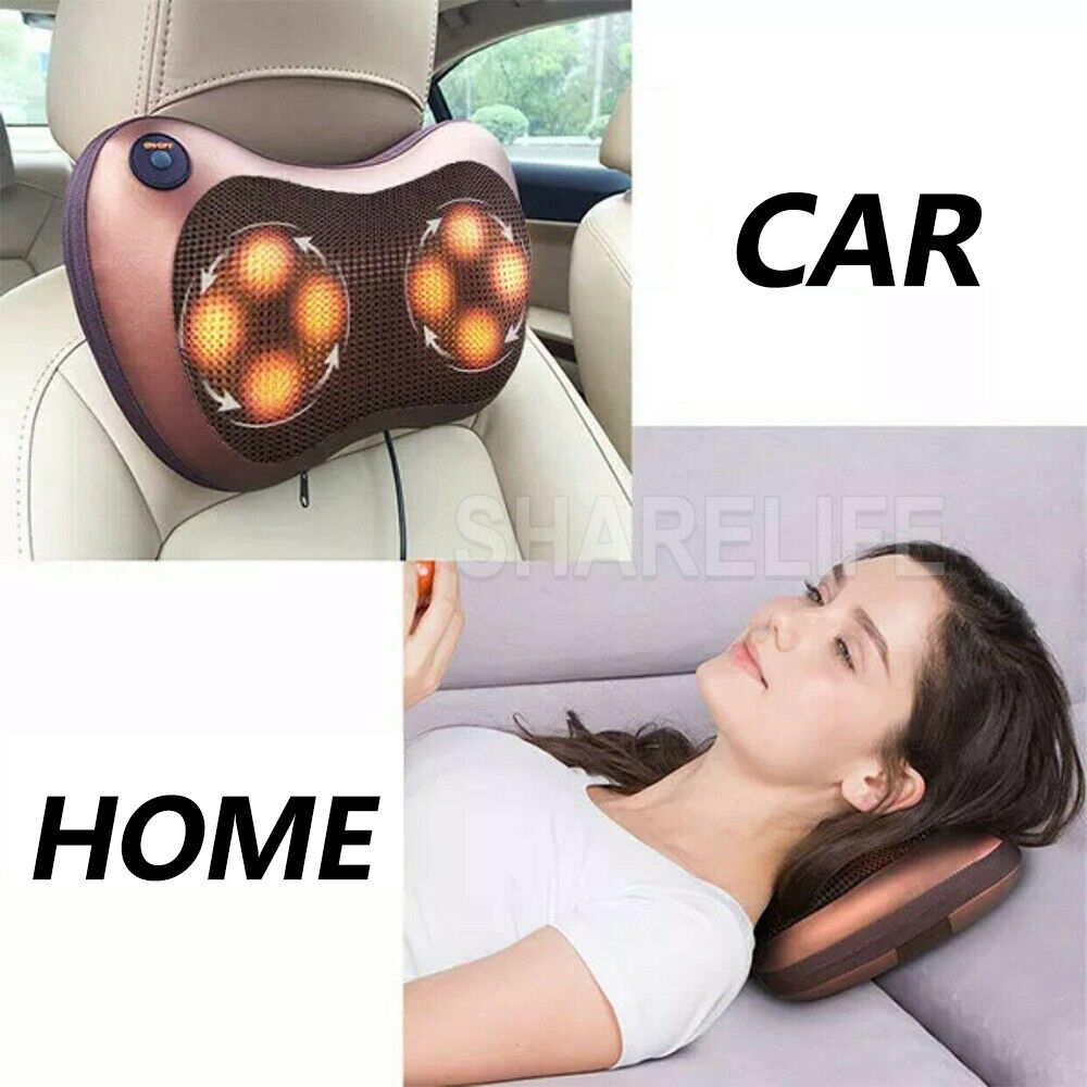 8 Heads Neck Massager Back Massager Body Massage Cushion Shiatsu Pillow Car/Home
