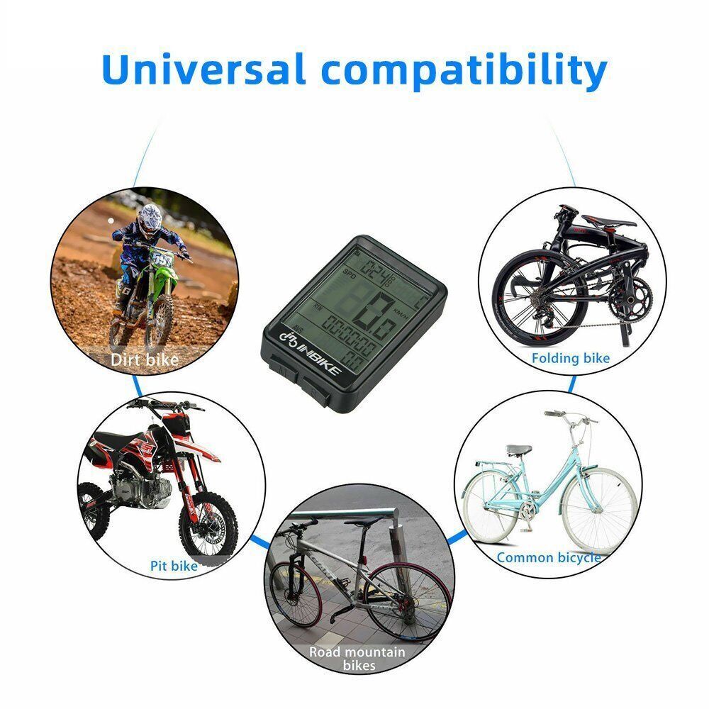 Wireless Cycling Bike Bicycle LCD Cycle Speedometer Computer Odometer Waterproof
