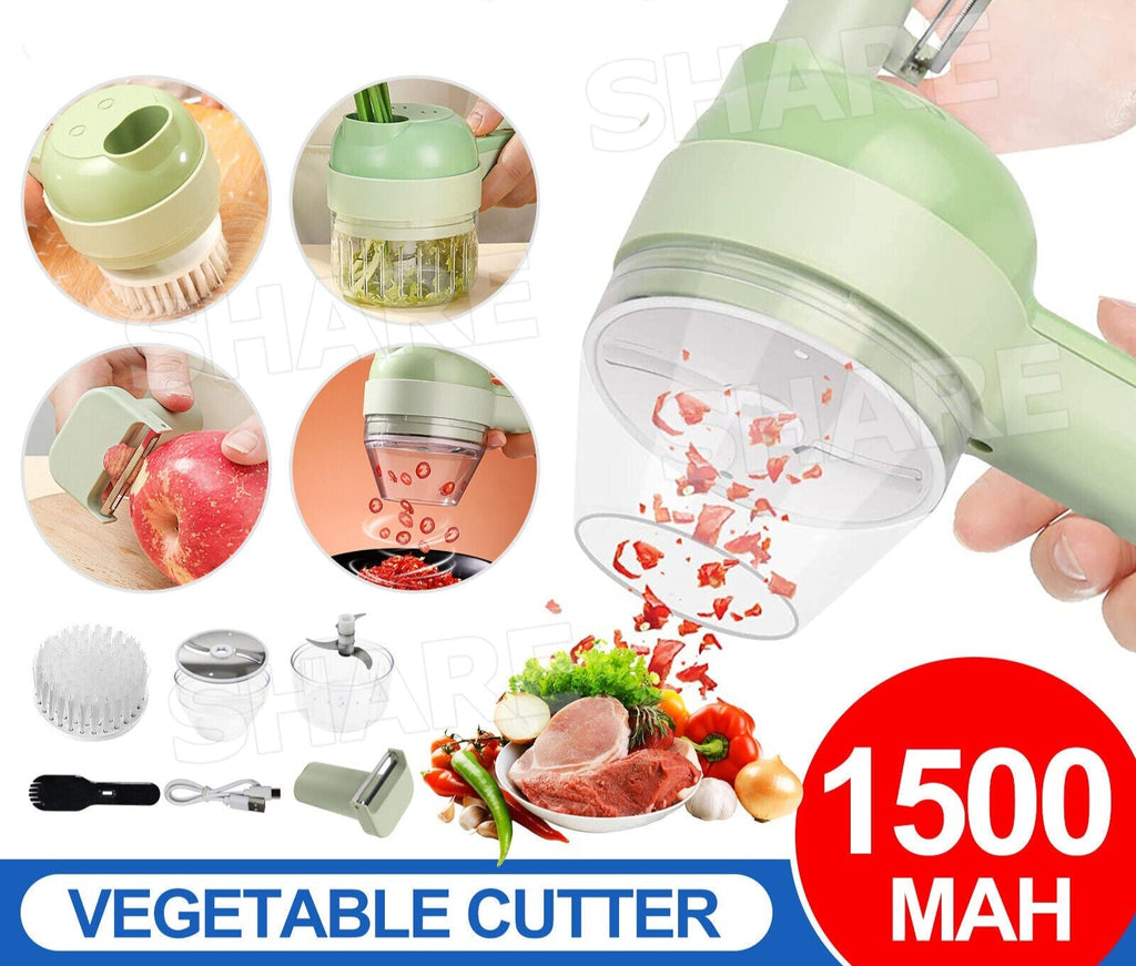 Mini 4In1 Handheld Electric Vegetable Slicer Cutter Food Chopper Grinde Wireless