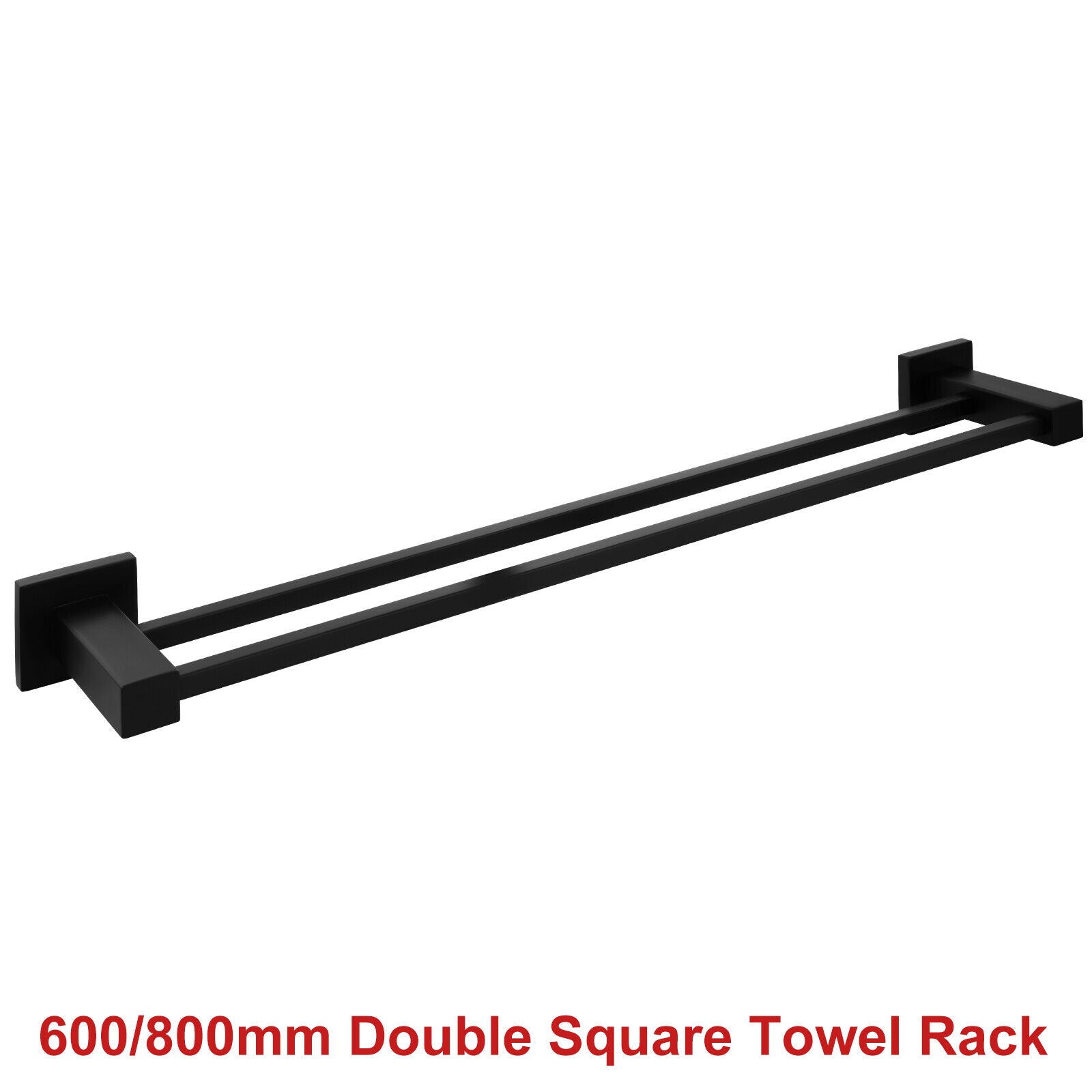 ACA Bath Towel Rail Rack Hook Toilet Brush Paper Holder Accessory Black