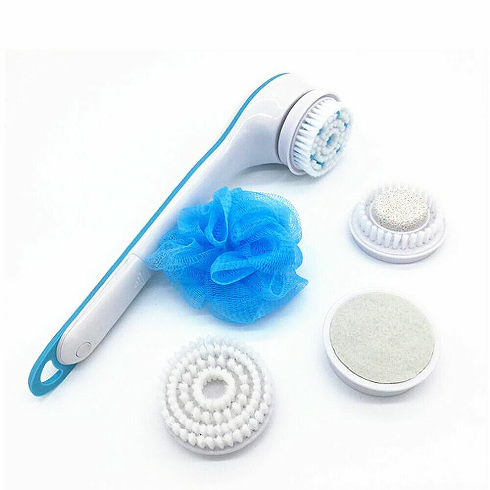 Electric Spinning Spa Brush Handled Body Bath Shower Back Brush with 5 heads AU