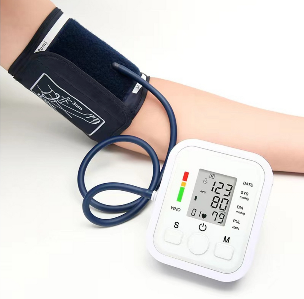 Portable Heart Rate Meter LCD Upper Arm Digital Blood Pressure Monitor 