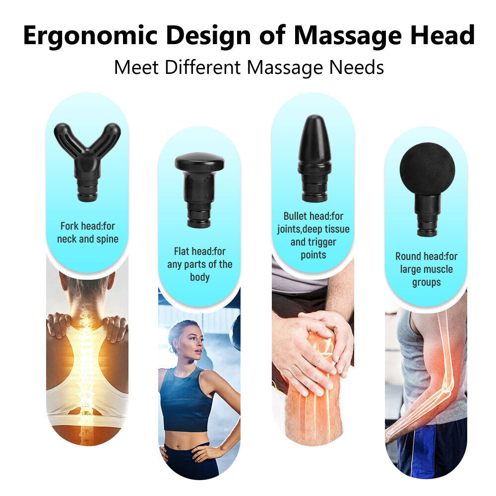 LCD Massage Gun Deep Tissue Percussion Massager Muscle with 4 Heads 5-Speed 