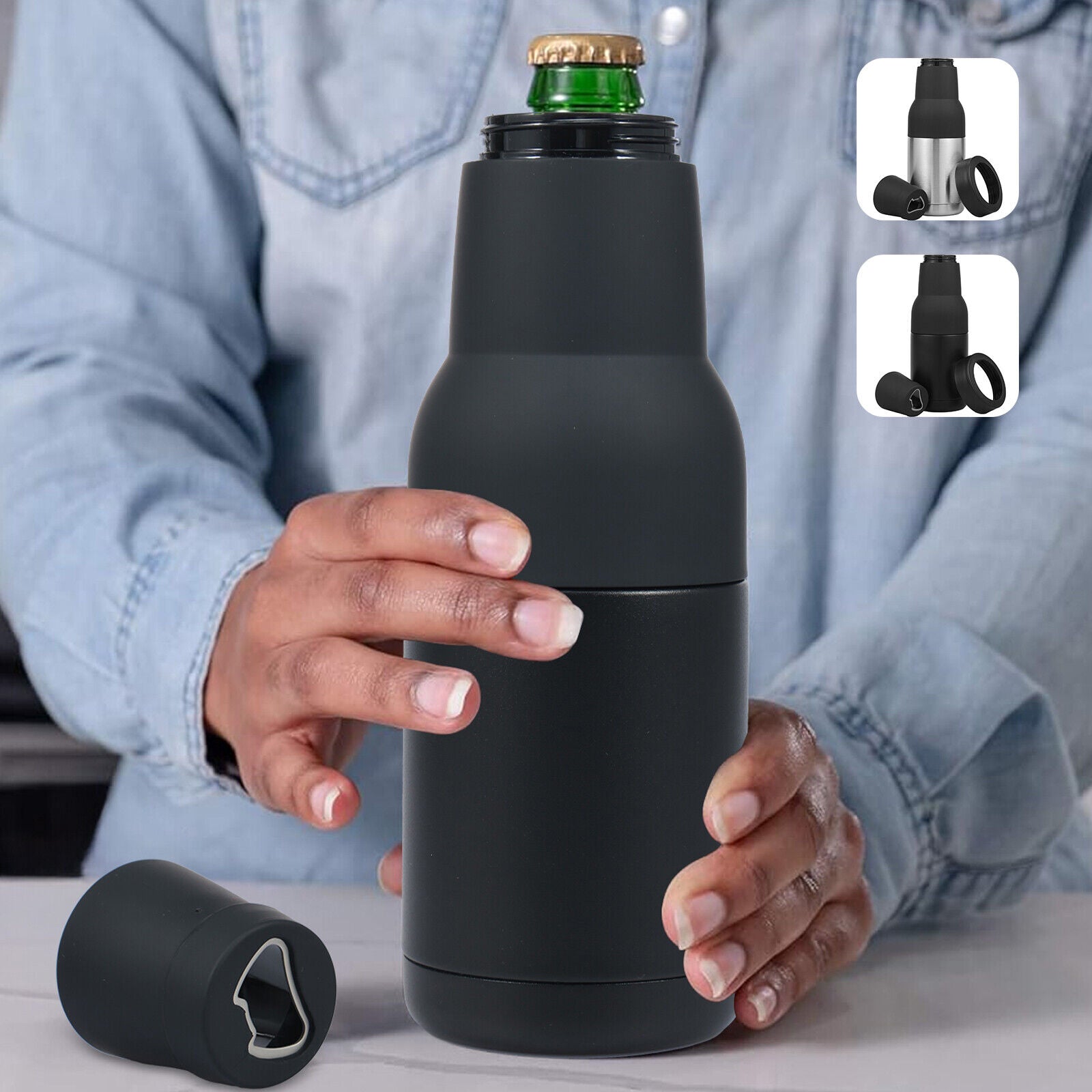 Beer Bottle Can Stubby Cooler W❆ Beer Opener Slim Can Cooler Beer Bottle