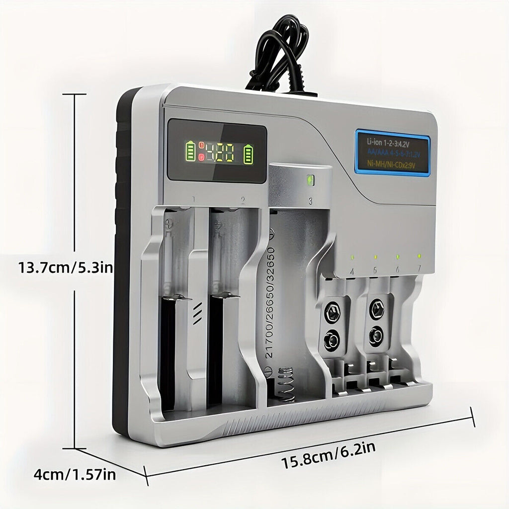 Multi Slots Smart Battery Charger for AA AAA 2A Size Rechargeable Batteries USB