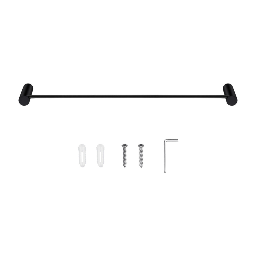 ACA Bath Towel Rail Rack Hook Toilet Brush Paper Holder Accessory Black