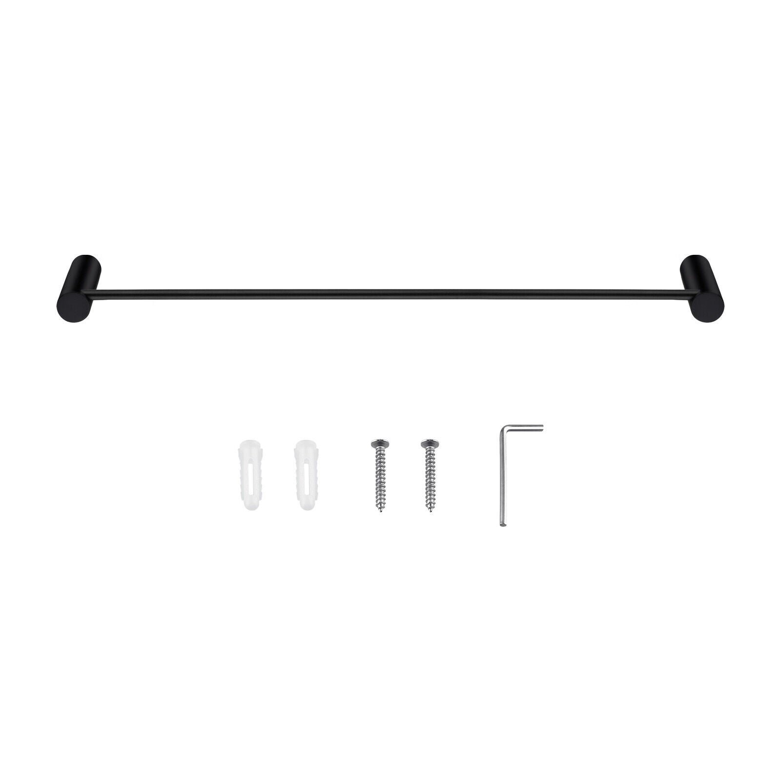 ACA Bath Towel Rail Rack Hook Toilet Brush Paper Holder Accessory Black